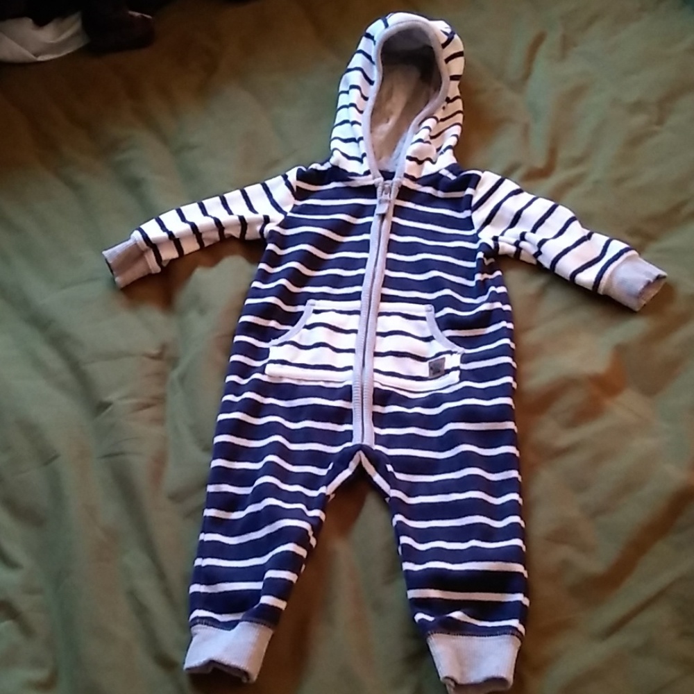 Boys velure zip up one piece